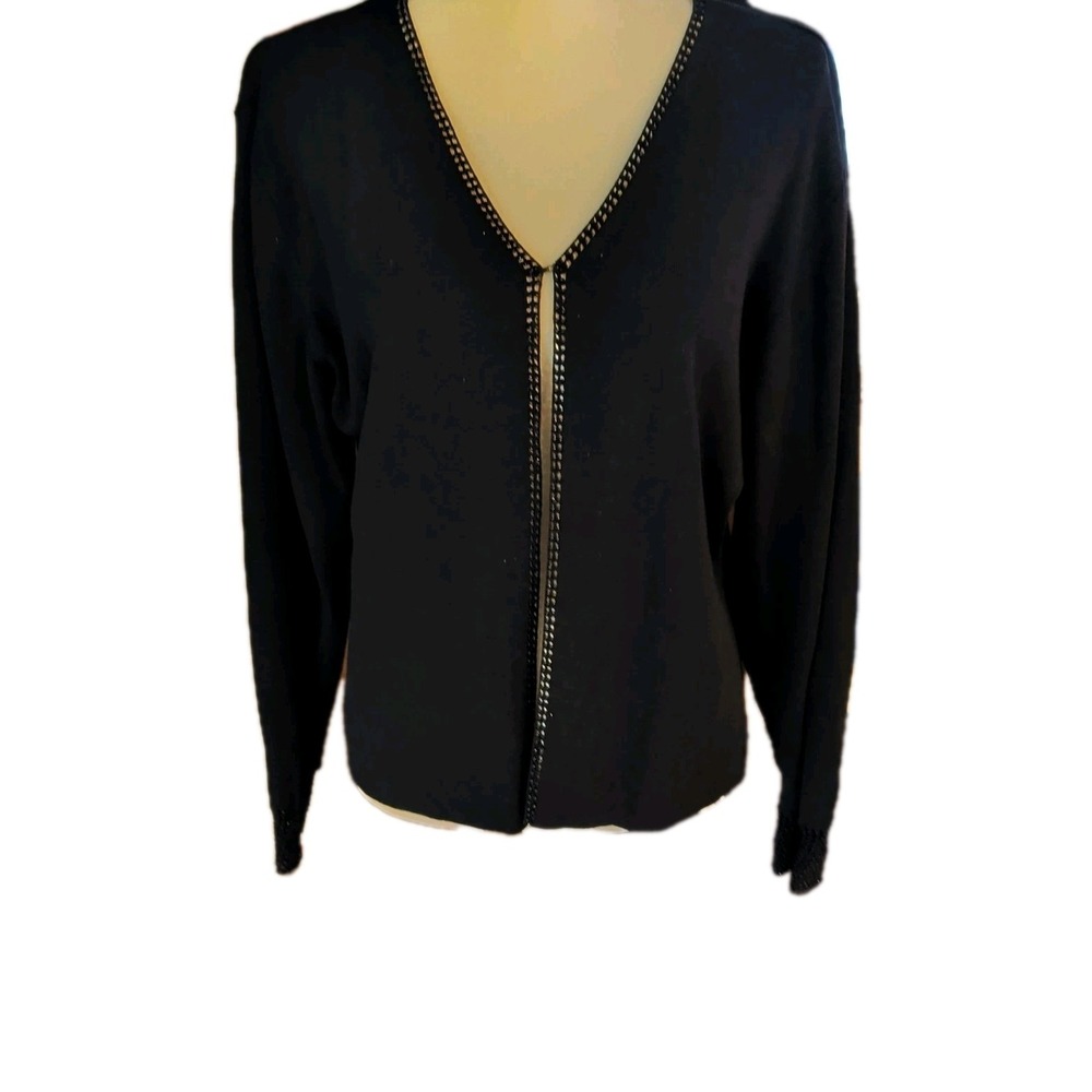 Avalin Women's‎ Jacket Black Size XL Dressy Detail Edging And Cuff Long Sleeve